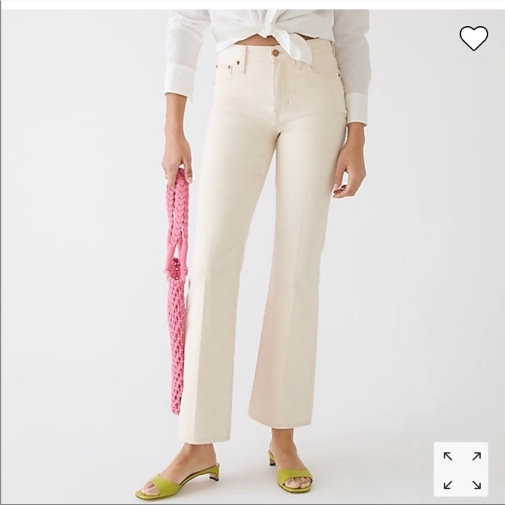 NWT J. Crew full length demi boot jeans - ecru/ivory color
